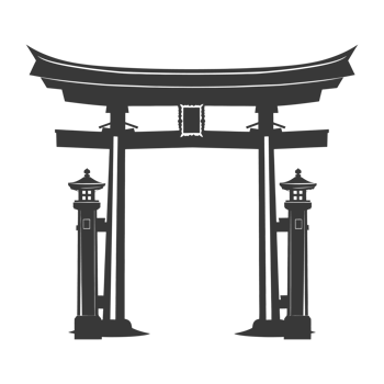 AI generated Silhouette japanese traditional gate black color only png