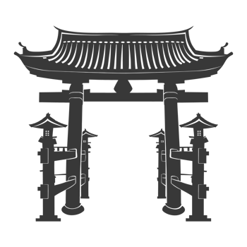 AI generated Silhouette japanese traditional gate black color only png