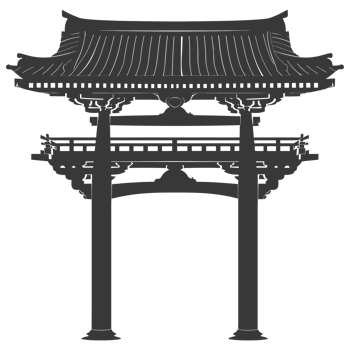 AI generated Silhouette japanese traditional gate black color only png