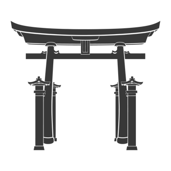AI generated Silhouette japanese traditional gate black color only png