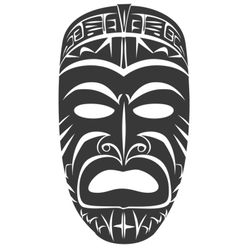 AI generated Silhouette Hawaiian Mask black color only png