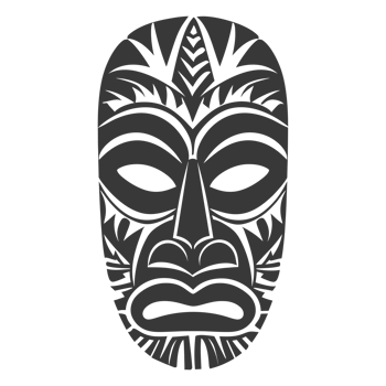 AI generated Silhouette Hawaiian Mask black color only png