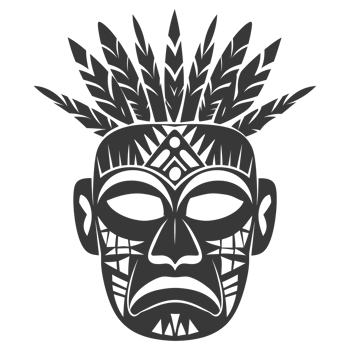 Silhouette Hawaiian Mask black color only png