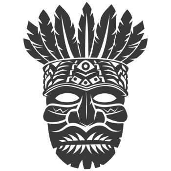 AI generated Silhouette Hawaiian Mask black color only png