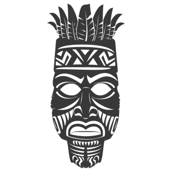 AI generated Silhouette Hawaiian Mask black color only png