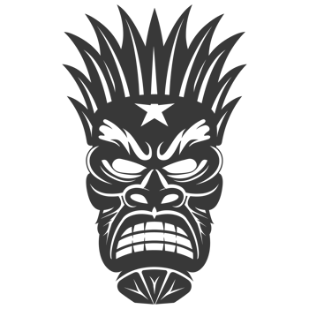AI generated Silhouette Hawaiian Mask black color only png