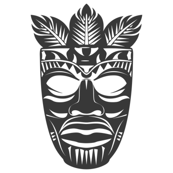 AI generated Silhouette Hawaiian Mask black color only png