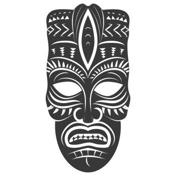 AI generated Silhouette Hawaiian Mask black color only png