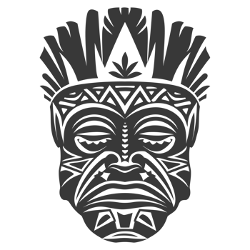 AI generated Silhouette Hawaiian Mask black color only png