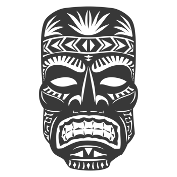 AI generated Silhouette Hawaiian Mask black color only png