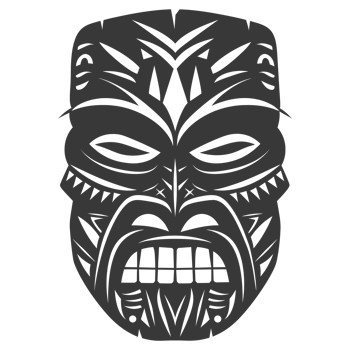 AI generated Silhouette Hawaiian Mask black color only png