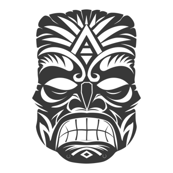 AI generated Silhouette Hawaiian Mask black color only png