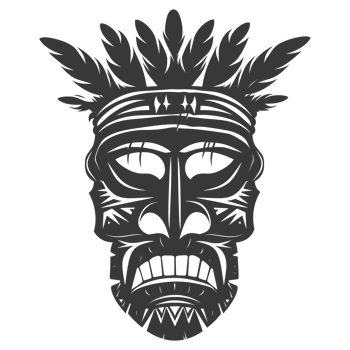 Silhouette Hawaiian Mask black color only png