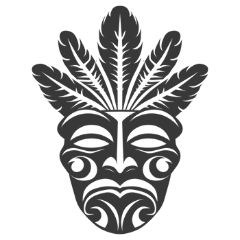Silhouette Hawaiian Mask black color only png
