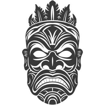 Silhouette Hawaiian Mask black color only png