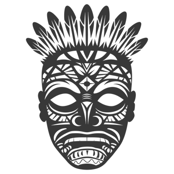 AI generated Silhouette Hawaiian Mask black color only png