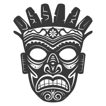 Silhouette Hawaiian Mask black color only png