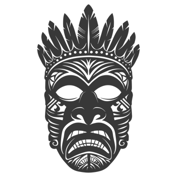 AI generated Silhouette Hawaiian Mask black color only png