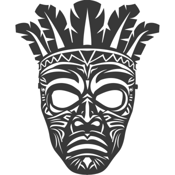 Silhouette Hawaiian Mask black color only png
