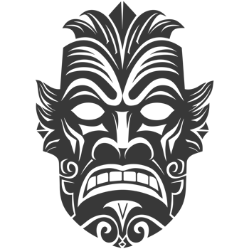 Silhouette Hawaiian Mask black color only png