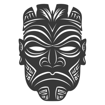 Silhouette Hawaiian Mask black color only png