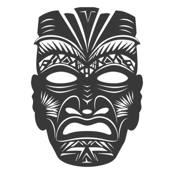 Silhouette Hawaiian Mask black color only png