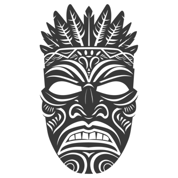 Silhouette Hawaiian Mask black color only png