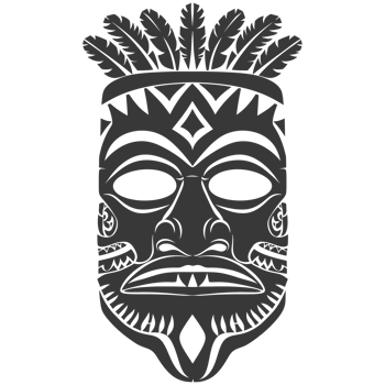 AI generated Silhouette Hawaiian Mask black color only png