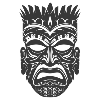 Silhouette Hawaiian Mask black color only png