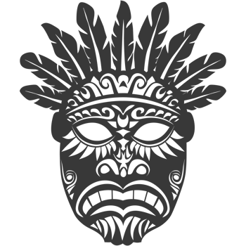 AI generated Silhouette Hawaiian Mask black color only png