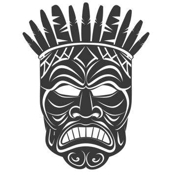 AI generated Silhouette Hawaiian Mask black color only png