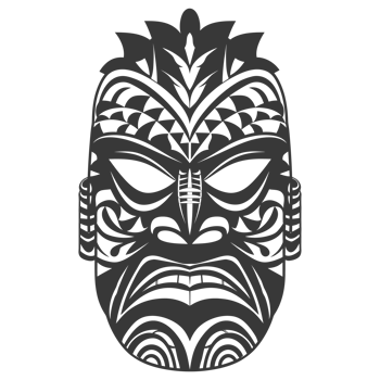 AI generated Silhouette Hawaiian Mask black color only png