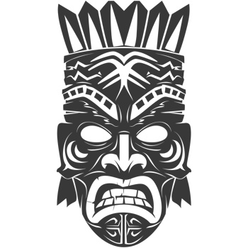 AI generated Silhouette Hawaiian Mask black color only png