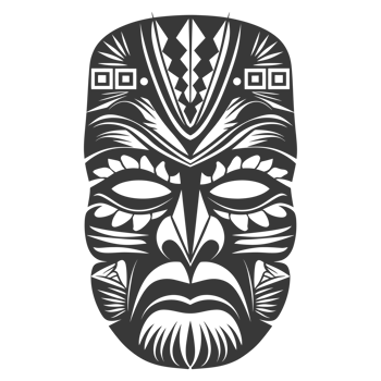 AI generated Silhouette Hawaiian Mask black color only png