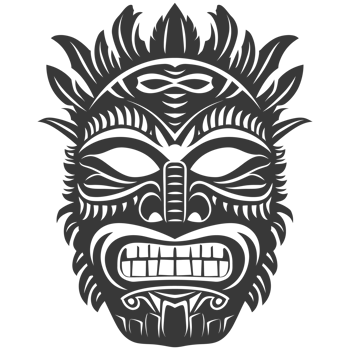 AI generated Silhouette Hawaiian Mask black color only png