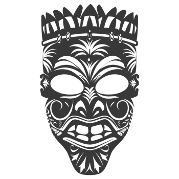 Silhouette Hawaiian Mask black color only png