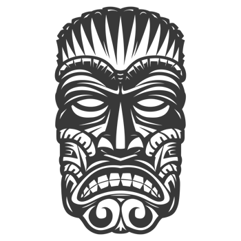 Silhouette Hawaiian Mask black color only png
