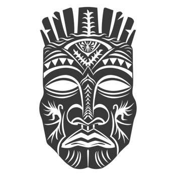 Silhouette Hawaiian Mask black color only png