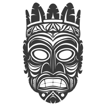 AI generated Silhouette Hawaiian Mask black color only png