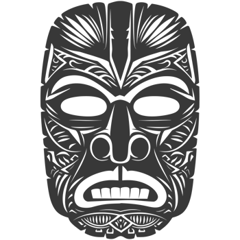 Silhouette Hawaiian Mask black color only png