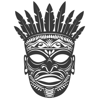 Silhouette Hawaiian Mask black color only png