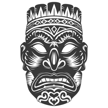 Silhouette Hawaiian Mask black color only png