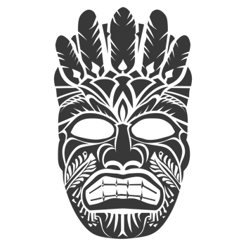 Silhouette Hawaiian Mask black color only png