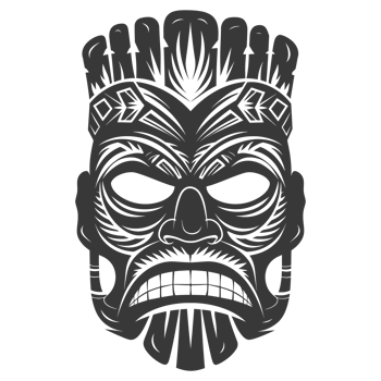 Silhouette Hawaiian Mask black color only png