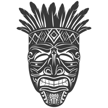 AI generated Silhouette Hawaiian Mask black color only png