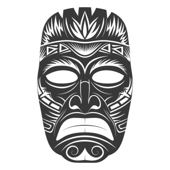 AI generated Silhouette Hawaiian Mask black color only png