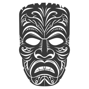 Silhouette Hawaiian Mask black color only png