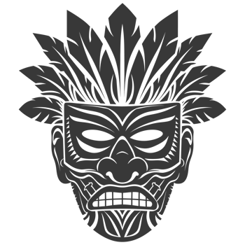 Silhouette Hawaiian Mask black color only png