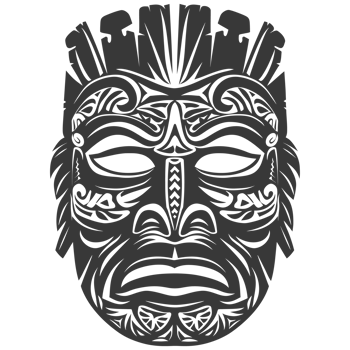 Silhouette Hawaiian Mask black color only png
