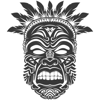 AI generated Silhouette Hawaiian Mask black color only png